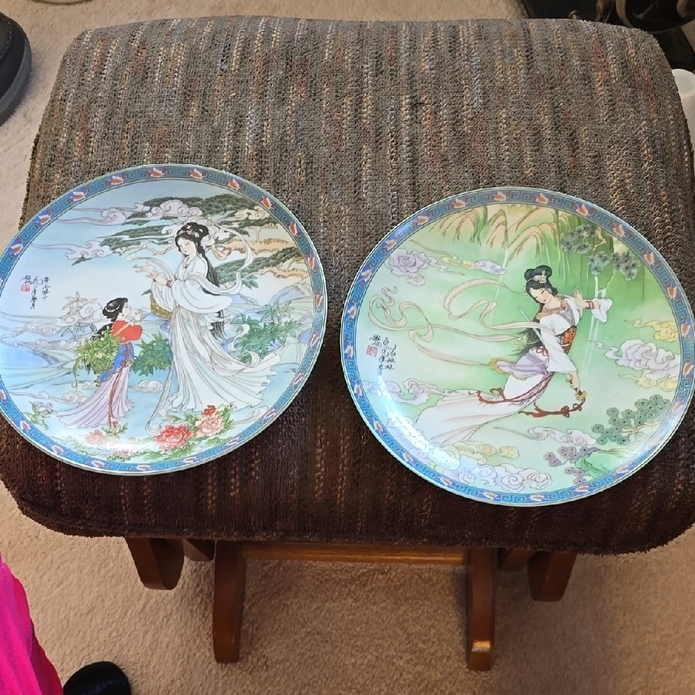 Elegant Asian Art Decorative Plates